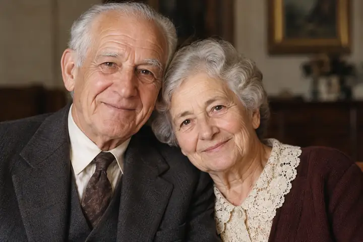 Old portrait restored into a sharp high-resolution image with natural detail