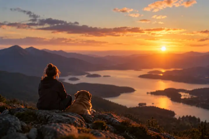 Low-resolution scenic photograph with soft details