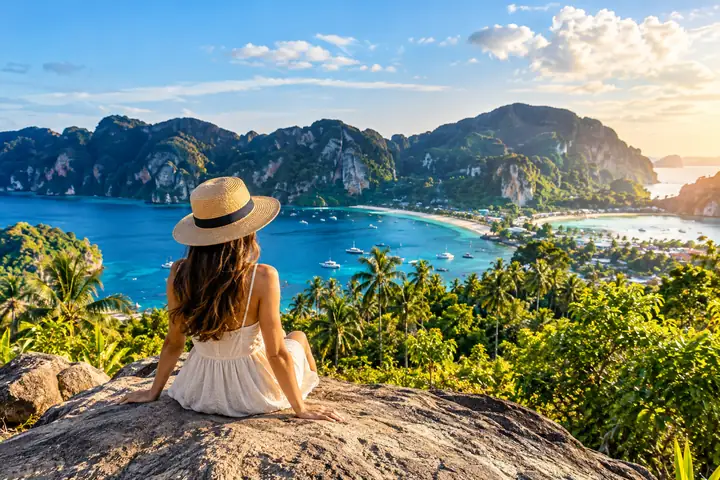 Bright vacation scene with restored sharpness, balanced colors, and realistic texture