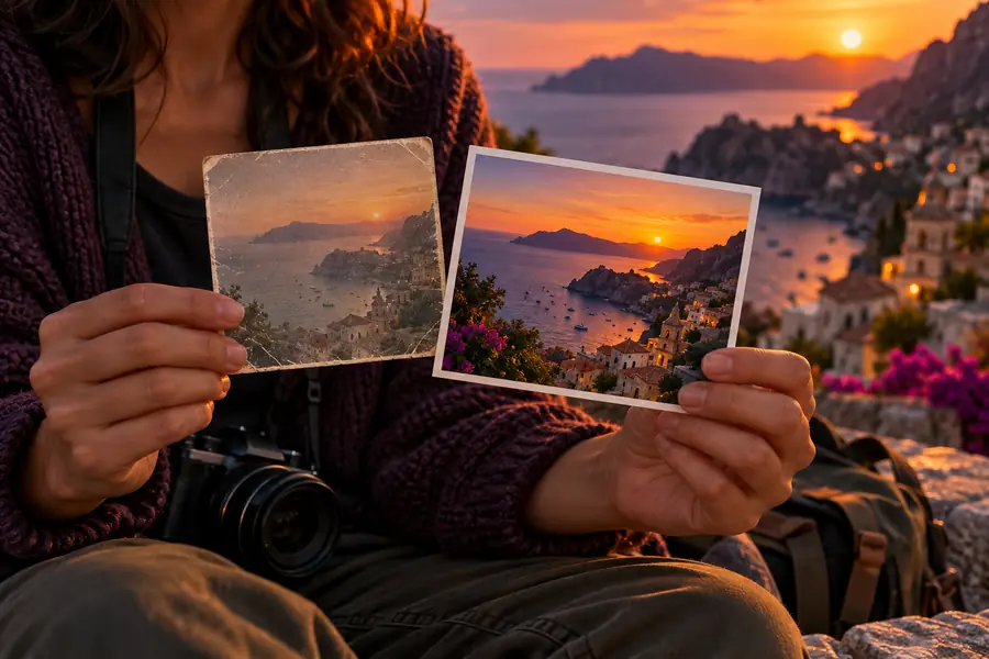 Photo enhancement workflow preview